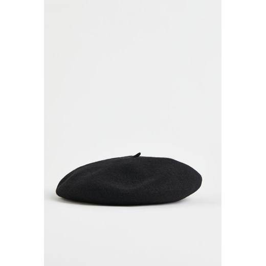 H & M - Wełniany beret - Czarny H & M 158;170 (12-14Y+) H&M