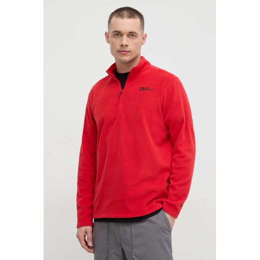 Jack Wolfskin bluza sportowa Taunus kolor czerwony gładka 1709522 ze sklepu ANSWEAR.com w kategorii Bluzy męskie - zdjęcie 169619507
