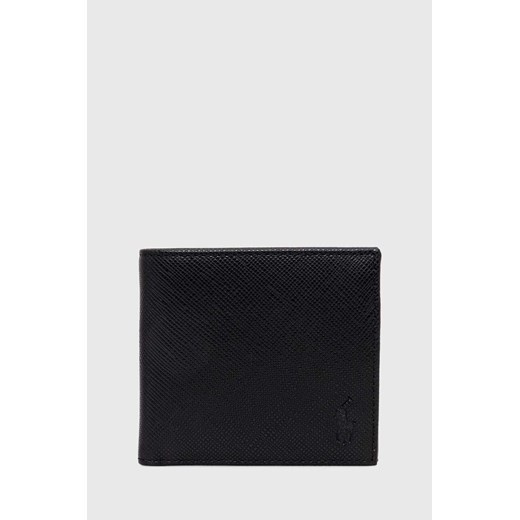 Polo Ralph Lauren portfel skórzany męski kolor czarny 405931675 ze sklepu ANSWEAR.com w kategorii Portfele męskie - zdjęcie 169619797