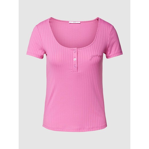 T-shirt z prążkowaniem model ‘SAMANTHA’ ze sklepu Peek&Cloppenburg  w kategorii Bluzki damskie - zdjęcie 169620285