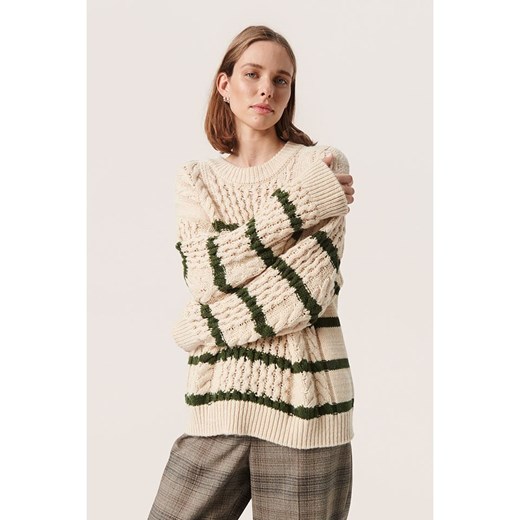 Soaked in Luxury Sweter &quot;Franna&quot; w kolorze kremowo-zielonym ze sklepu Limango Polska w kategorii Swetry damskie - zdjęcie 169625088