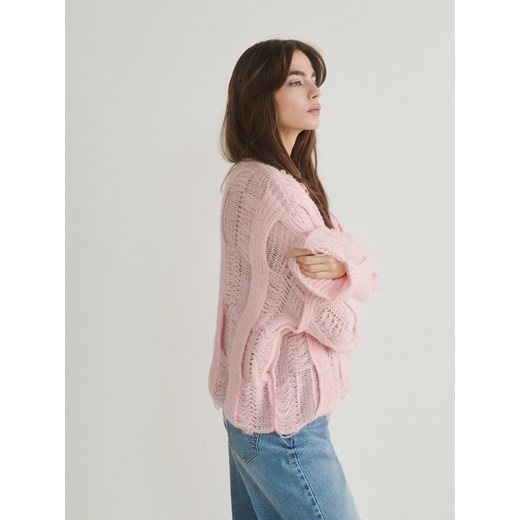 Sweter damski różowy Reserved casual 