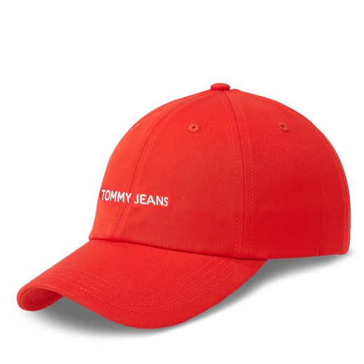 Czapka z daszkiem Tommy Jeans Tjw Linear Logo Cap AW0AW15845 Czerwony ze sklepu eobuwie.pl w kategorii Czapki z daszkiem damskie - zdjęcie 169629877