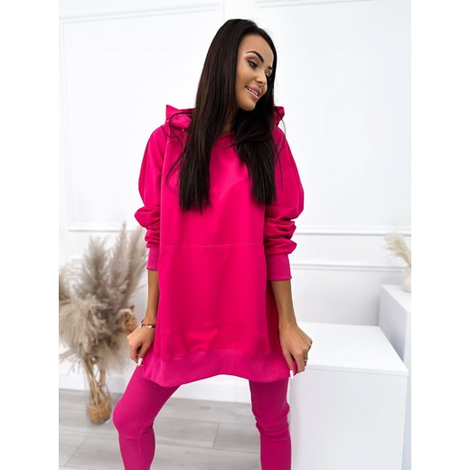 Różowy Komplet Bluza Oversize + Legginsy Modnakiecka.pl Uniwersalny ModnaKiecka.pl