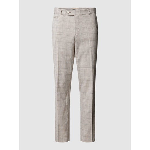 Spodnie do garnituru o kroju slim fit ze wzorem w kratę model ‘Genius’ ze sklepu Peek&Cloppenburg  w kategorii Spodnie męskie - zdjęcie 169631358