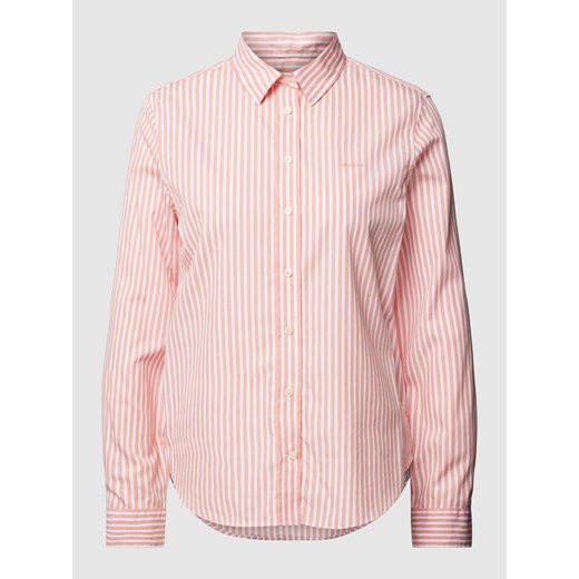 Bluzka koszulowa z bawełny ze wzorem w paski ze sklepu Peek&Cloppenburg  w kategorii Koszule damskie - zdjęcie 169631535
