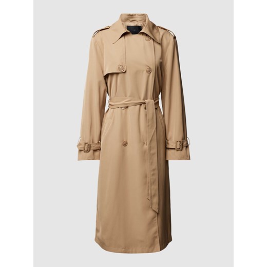 Płaszcz z paskiem z materiału ze sklepu Peek&Cloppenburg  w kategorii Płaszcze damskie - zdjęcie 169631539