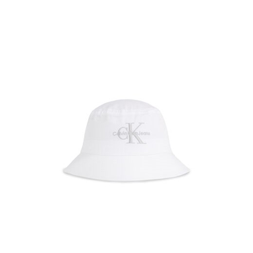 Calvin Klein Jeans Kapelusz Monogram Bucket Hat K60K611029 Biały ze sklepu MODIVO w kategorii Kapelusze damskie - zdjęcie 169634945