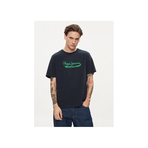 Pepe Jeans T-Shirt Claude PM509390 Granatowy Regular Fit ze sklepu MODIVO w kategorii T-shirty męskie - zdjęcie 169635078