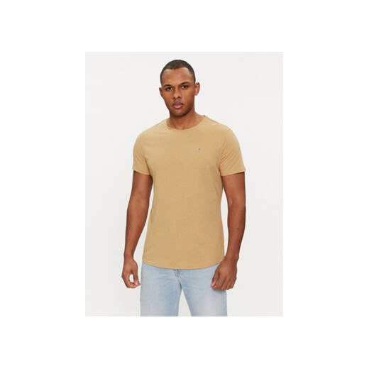 Tommy Jeans T-Shirt Jaspe DM0DM09586 Beżowy Slim Fit ze sklepu MODIVO w kategorii T-shirty męskie - zdjęcie 169635847