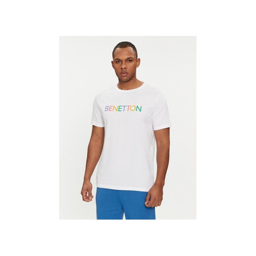 United Colors Of Benetton T-Shirt 3I1XU100A Biały Regular Fit ze sklepu MODIVO w kategorii T-shirty męskie - zdjęcie 169635938