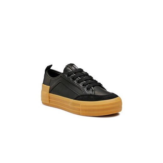 Calvin Klein Jeans Sneakersy Vulc Flatform Bold Lth-Su YW0YW00866 Czarny 37 MODIVO