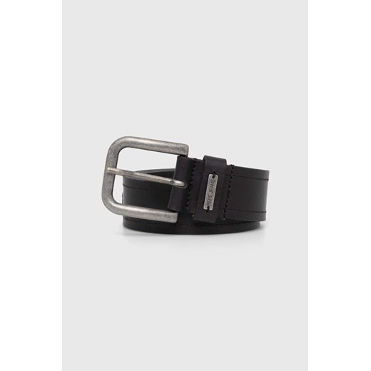 Pepe Jeans pasek skórzany SANDRO BELT męski kolor czarny PM021017 ze sklepu ANSWEAR.com w kategorii Paski męskie - zdjęcie 169637859