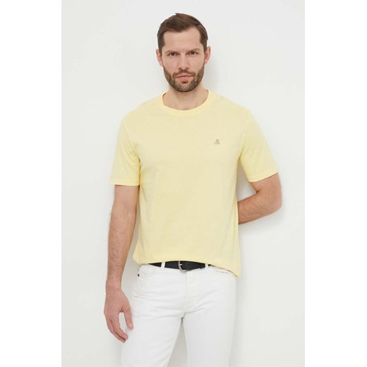 Marc O&apos;Polo t-shirt bawełniany męski kolor żółty gładki ze sklepu ANSWEAR.com w kategorii T-shirty męskie - zdjęcie 169638167