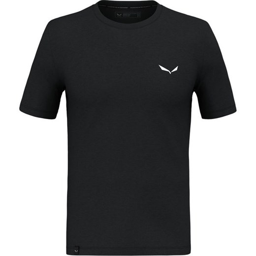 T-shirt męski SALEWA czarny z krótkim rękawem bawełniany 