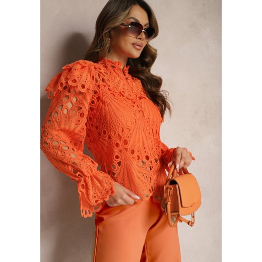 Pomarańczowa Koronkowa Koszula z Topem Makura ze sklepu Renee odzież w kategorii Koszule damskie - zdjęcie 169641329