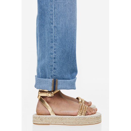 H & M sandały damskie z tkaniny bez zapięcia na platformie 