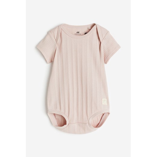 H & M - Body z bawełnianego dżerseju - Różowy ze sklepu H&M w kategorii Body niemowlęce - zdjęcie 169648267