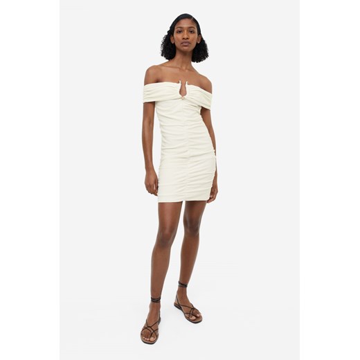 H & M - Sukienka z odkrytymi ramionami - Biały ze sklepu H&M w kategorii Sukienki - zdjęcie 169648275