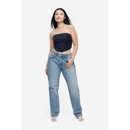 H & M - Curvy Fit Straight Regular Jeans - Niebieski H & M 40 H&M