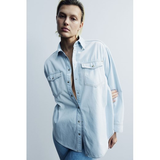 Koszula damska H & M z kołnierzykiem z długimi rękawami