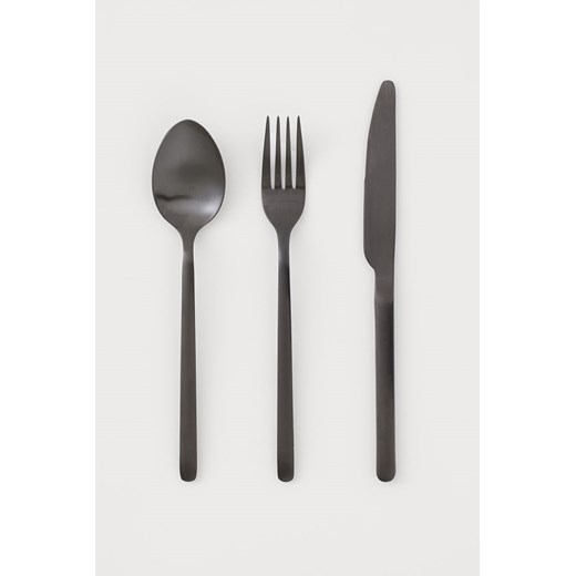 H & M - Sztućce 3-pak - Czarny H & M One Size H&M
