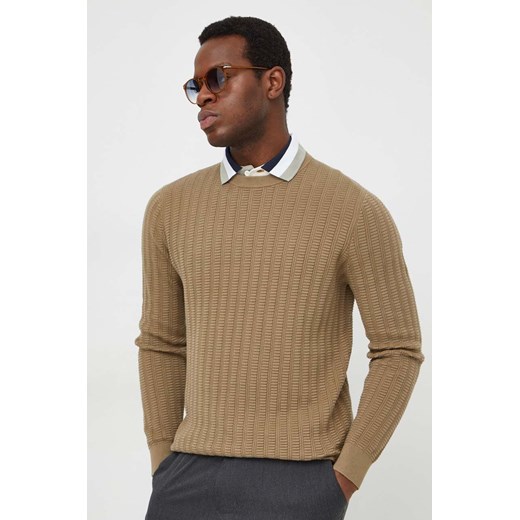 Barbour sweter bawełniany kolor beżowy ze sklepu ANSWEAR.com w kategorii Swetry męskie - zdjęcie 169650115