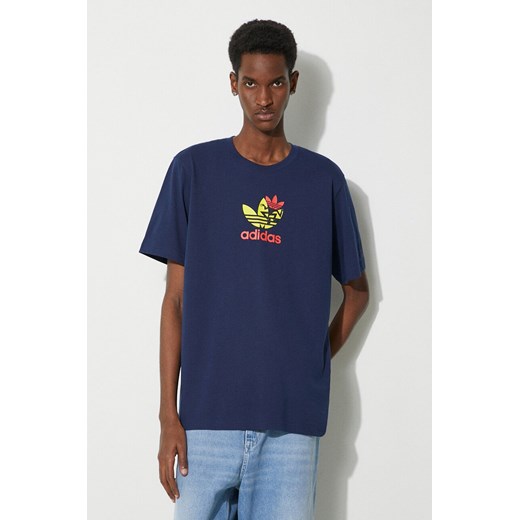 adidas Originals t-shirt bawełniany męski kolor granatowy z nadrukiem IS0233 ze sklepu ANSWEAR.com w kategorii T-shirty męskie - zdjęcie 169650676
