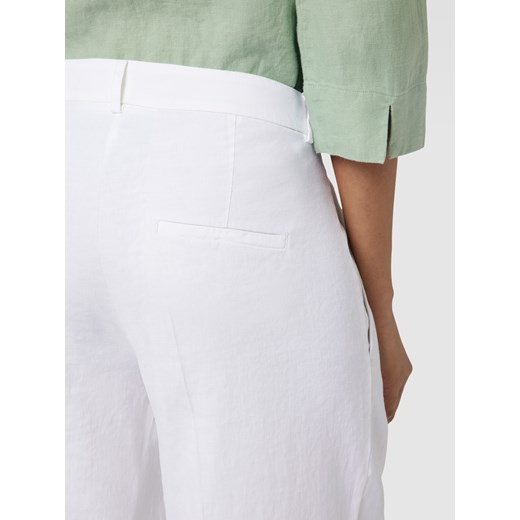 Spodnie lniane z szeroką nogawką i zakładkami w pasie model ‘MIRA’ Cambio 44 Peek&Cloppenburg 