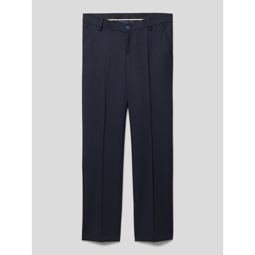 Spodnie o kroju regular fit z mieszanki wełny lana z zakładkami w pasie ze sklepu Peek&Cloppenburg  w kategorii Spodnie chłopięce - zdjęcie 169651977