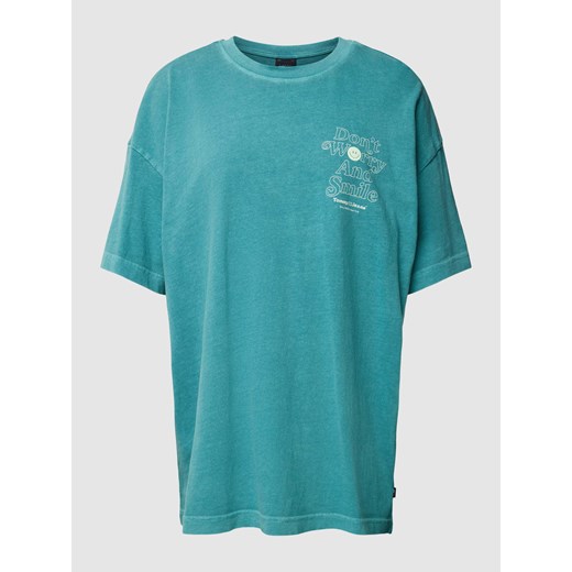 T-shirt o kroju oversized z nadrukowanym napisem ze sklepu Peek&Cloppenburg  w kategorii Bluzki damskie - zdjęcie 169652246