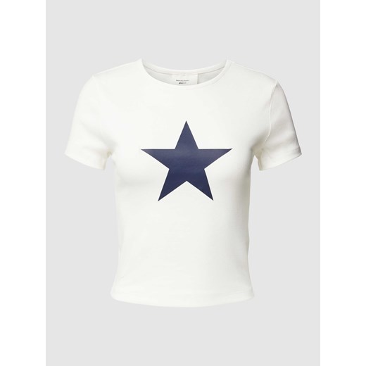 T-shirt z nadrukiem ze sloganem ze sklepu Peek&Cloppenburg  w kategorii Bluzki damskie - zdjęcie 169652337