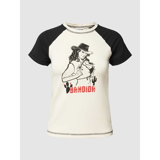 T-shirt z nadrukiem z motywem i napisem model ‘KATINKA’ ze sklepu Peek&Cloppenburg  w kategorii Bluzki damskie - zdjęcie 169652956