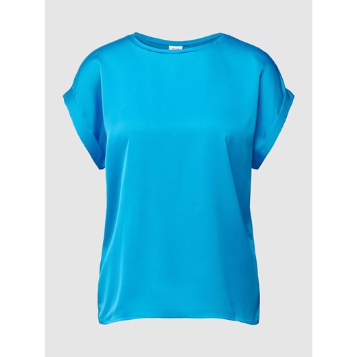Bluzka z krótkim rękawem i zakładkami w jednolitym kolorze ze sklepu Peek&Cloppenburg  w kategorii Bluzki damskie - zdjęcie 169653099