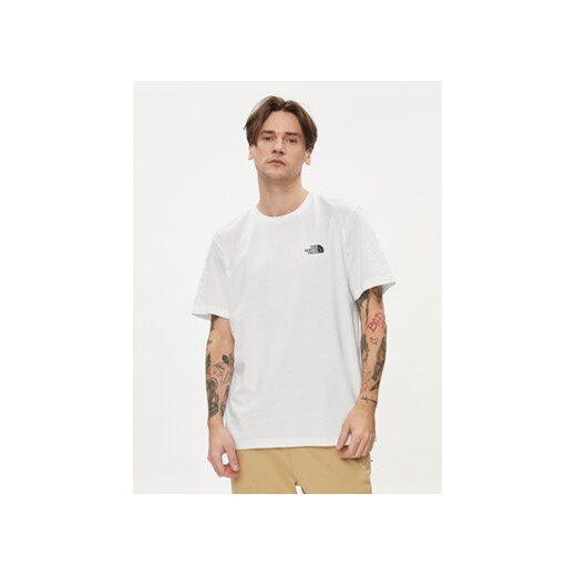 The North Face T-Shirt Simple Dome NF0A87NG Biały Regular Fit ze sklepu MODIVO w kategorii T-shirty męskie - zdjęcie 169657837