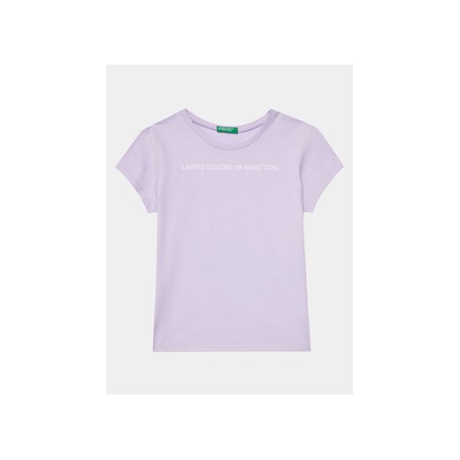 United Colors Of Benetton T-Shirt 3096C10H9 Fioletowy Regular Fit ze sklepu MODIVO w kategorii Bluzki dziewczęce - zdjęcie 169657909