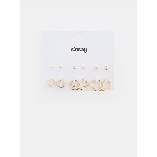 Sinsay - Kolczyki 6 pack - złoty ze sklepu Sinsay w kategorii Kolczyki - zdjęcie 169660559