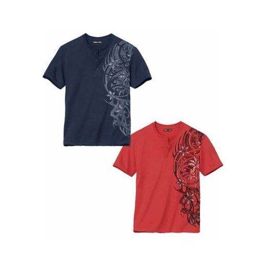 Zestaw 2 koszulek z dekoltem z guzikami i nadrukiem ze sklepu Atlas For Men w kategorii T-shirty męskie - zdjęcie 169661587