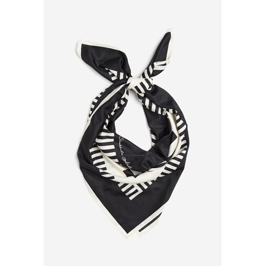 H & M - Satynowa chustka z nadrukiem - Czarny ze sklepu H&M w kategorii Szaliki i chusty damskie - zdjęcie 169674869