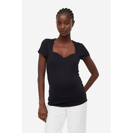 H & M - MAMA Dżersejowy top - Czarny ze sklepu H&M w kategorii Bluzki ciążowe - zdjęcie 169674936