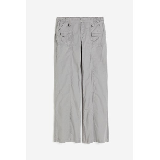 H & M - Płócienne spodnie cargo - Szary ze sklepu H&M w kategorii Spodnie damskie - zdjęcie 169675135