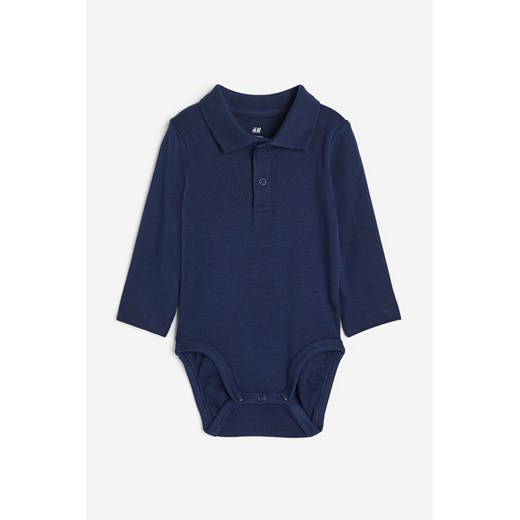 H & M - Body z kołnierzykiem - Niebieski ze sklepu H&M w kategorii Body niemowlęce - zdjęcie 169675185