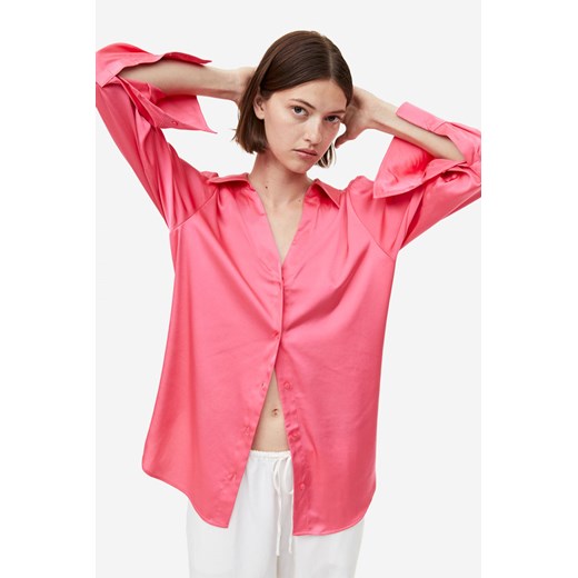 H & M - Bluzka z dekoltem w serek - Różowy ze sklepu H&M w kategorii Koszule damskie - zdjęcie 169675565