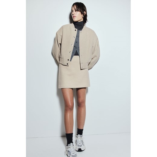 Kurtka damska H & M beżowa krótka bez kaptura casual 