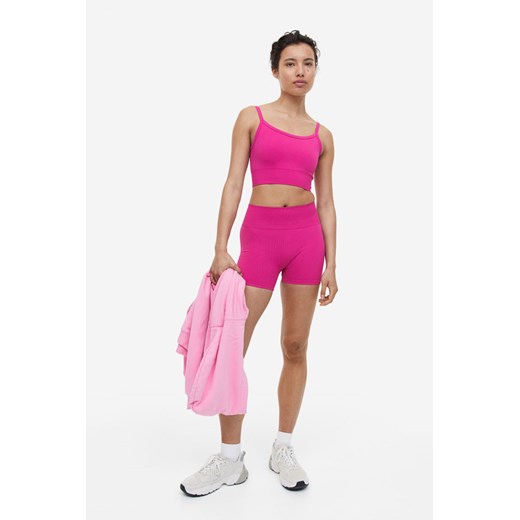H & M - Bezszwowe szorty hotpants DryMove - Różowy ze sklepu H&M w kategorii Szorty - zdjęcie 169675779