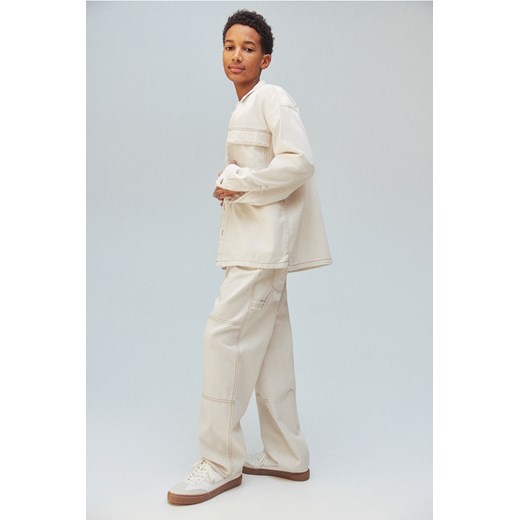 H & M - Dżinsy carpenter Baggy Fit - Beżowy ze sklepu H&M w kategorii Spodnie chłopięce - zdjęcie 169675957