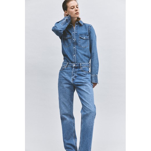H & M - Straight High Jeans - Niebieski ze sklepu H&M w kategorii Jeansy damskie - zdjęcie 169676007