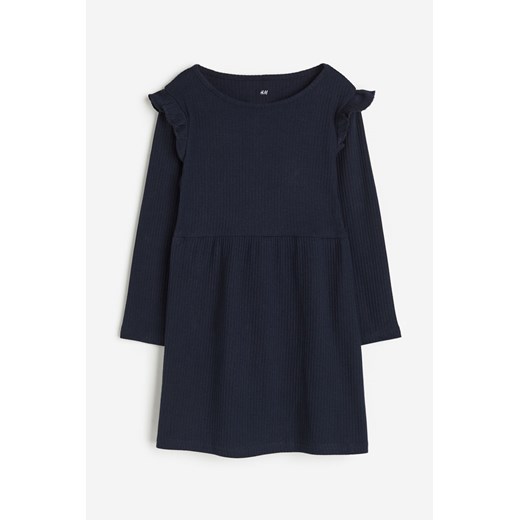 H & M - Sukienka z dżerseju w prążki - Niebieski ze sklepu H&M w kategorii Sukienki dziewczęce - zdjęcie 169676056