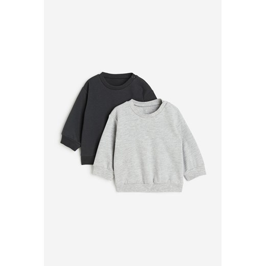 H & M - Bawełniana bluza 2-pak - Szary ze sklepu H&M w kategorii Bluzy i swetry - zdjęcie 169676277