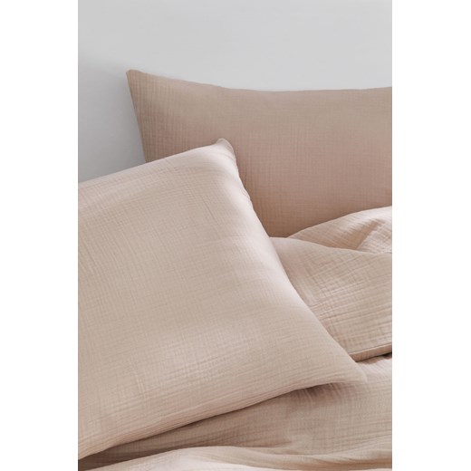 H & M - Komplet muślinowej pościeli podwójnej - Beżowy H & M 200x200 + 50x60 H&M
